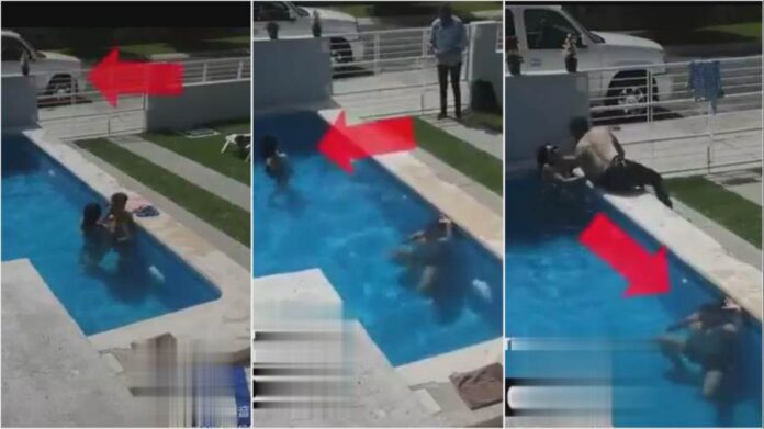 Man almost drowns in a swimming pool while hiding after his lover's husband came home announced