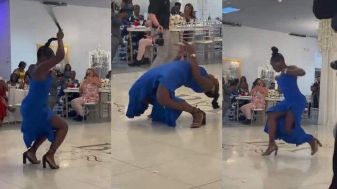 Beautiful lady in heels steals show at event with wild dance moves