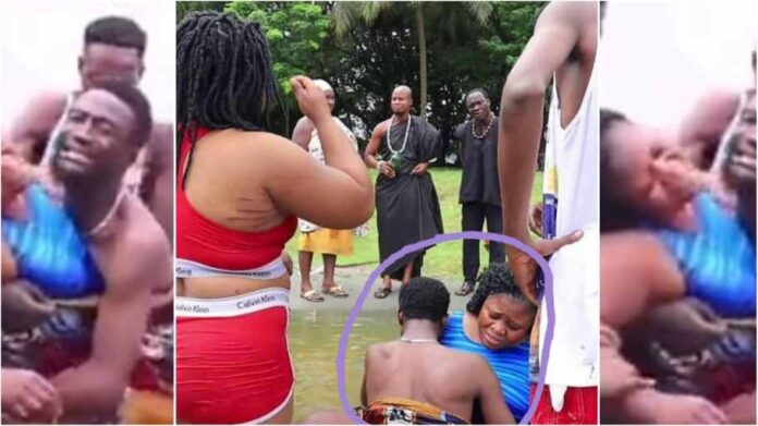 Drama as Ghanaian couple gets stuck while doing the unthinkable in lake bosomtwe