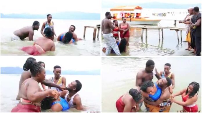 full video of couple who got stuck in lake Bosomtwe