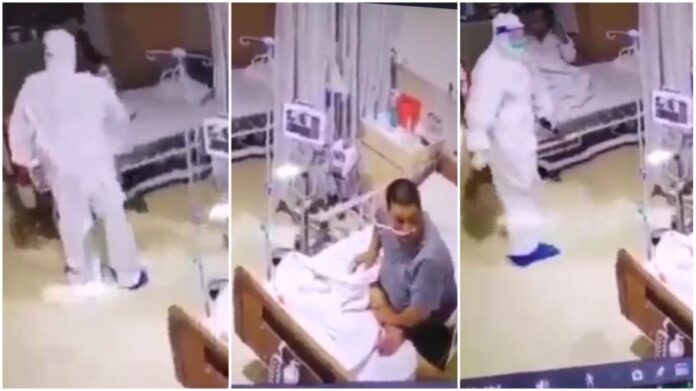 Patient runs for cover after seeing hospital staff in PPE kit