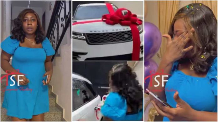 Man moves wife to tears as he surprises her with new Range Rover on her birthday