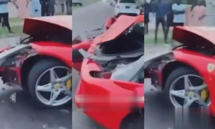 man has crashed a Ferrari he rented to impress a girl