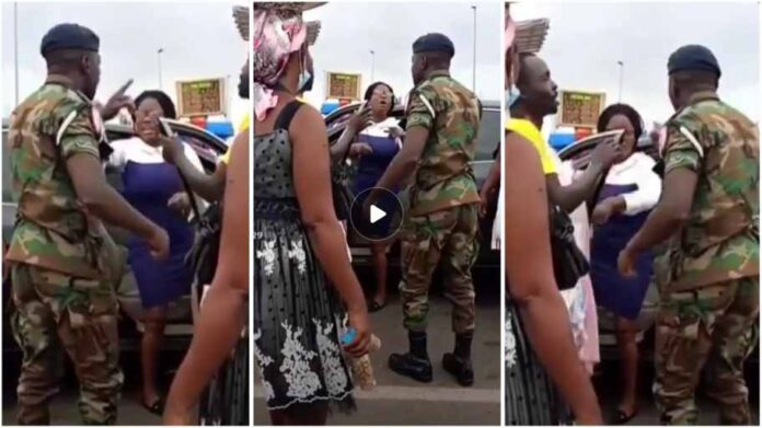Woman boldly confronts Military man