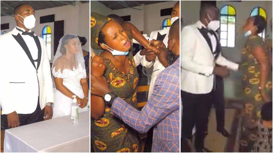  Angry wife storms husbands wedding with children, disrupts ceremony 