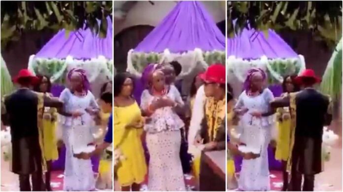 A bride was left stunned when her ex stormed her wedding to spray cash
