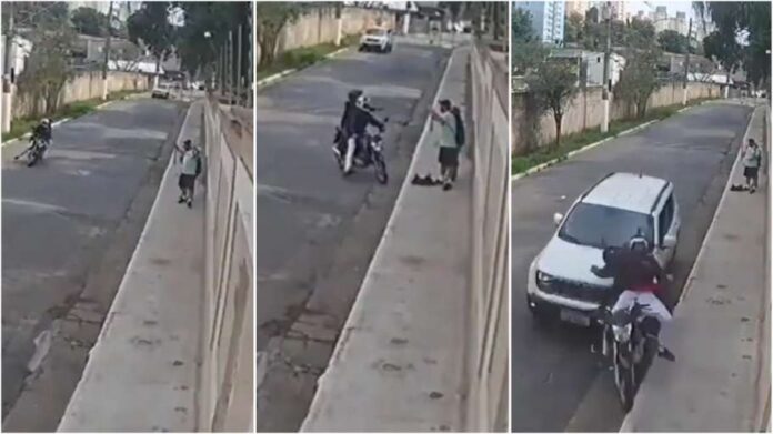Driver rams motorbike-riding thugs when they were robbing couple at gunpoint