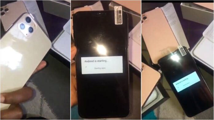 Ladies in shock as iPhone they bought turned an android phones
