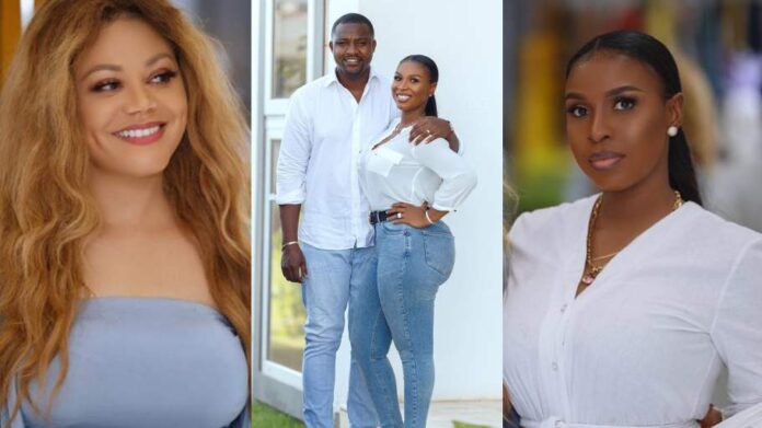 John Dumelo’s wife warns Nadia Buari after he kissed her feet