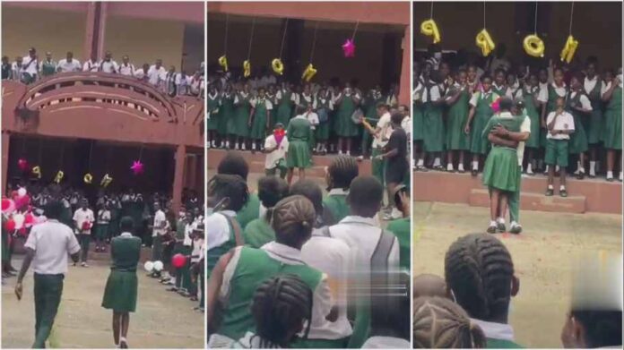 SHS students show love, boy kneels for girl in viral video as they hug