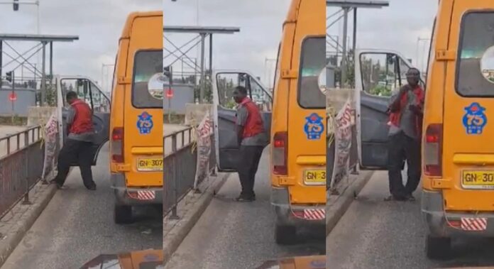 Trotro driver caught urinating in the middle of the road arrested
