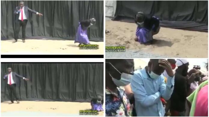 pastor makes a woman poop on the altar during deliverance service