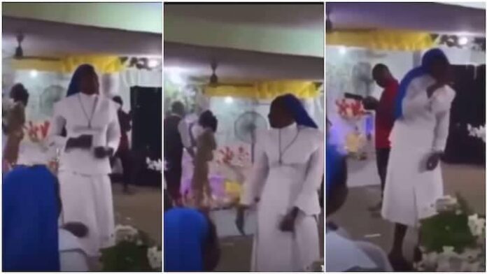 Rev sister scatters floor at wedding reception, vibes hard to Wande Coal's song