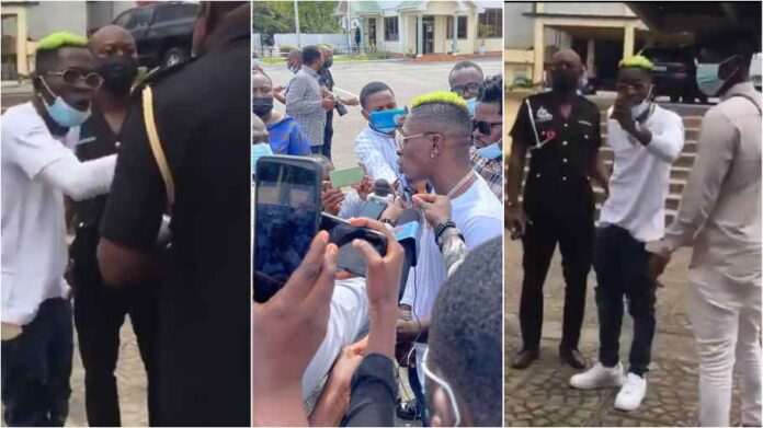 Shatta Wale angrily confronts police and walks out of IGP's meeting with celebs