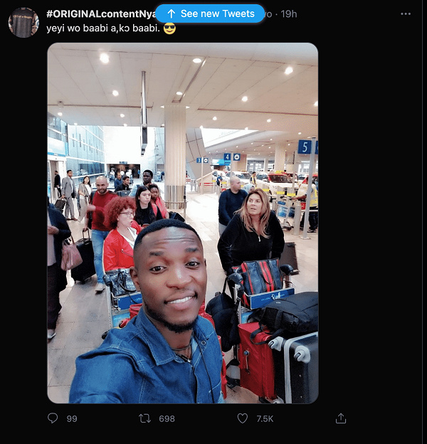 Teacher Kwadwo leaves Ghana for abroad days after been sacked by GES
