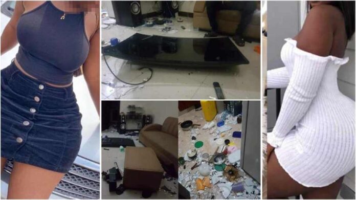 Lady shares video of her smashing her boyfriend’s TV