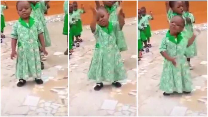 Little girl goes spiritual on assembly ground
