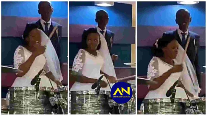 Bride sacks drummer and takes over his position at her own wedding