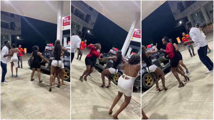 ladies Shell petrol Station dance 