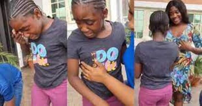 Mercy Johnson daughter Purity burst into tears after she was surprised