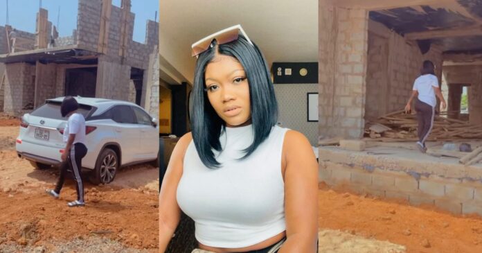 Lil Win’s girl Sandra Ababio flaunts her mansion she’s building
