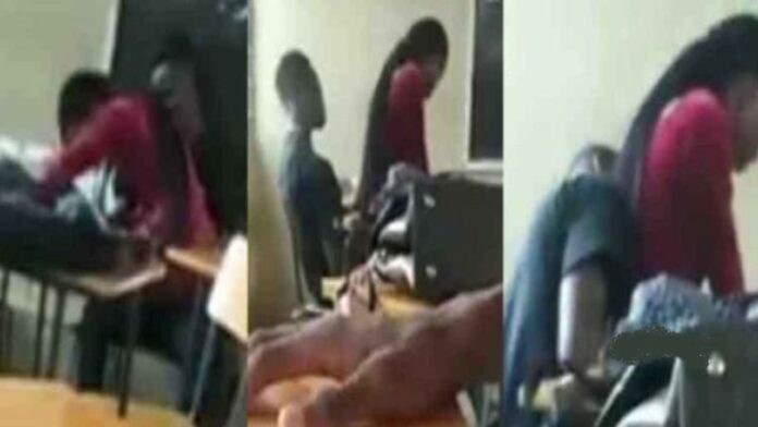 Female University Student Ignores Other Mates To Give Lover Hot Intimate Session At The Lecture Hall