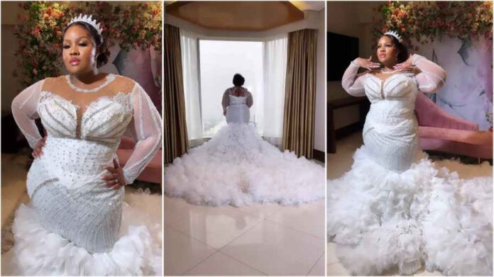 Plus size bride pristine mermaid wedding gown