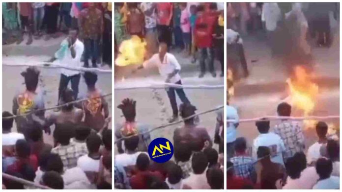 Magic goes wrong as man using fire magic tricks to entertain crowd got burnt [Watch]