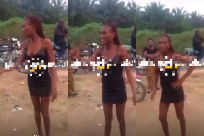 Lady goes mad after allegedly alighting from a Benz car with a yahoo boy