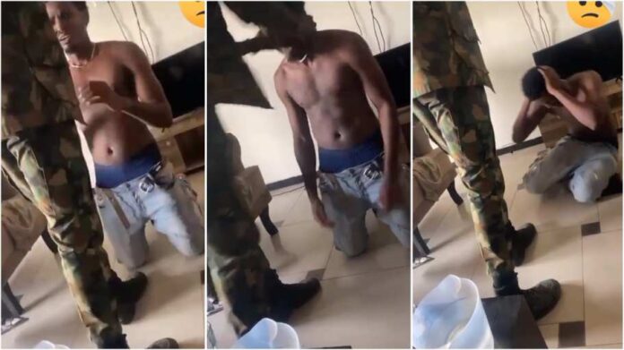 Thief caught stealing by soldier