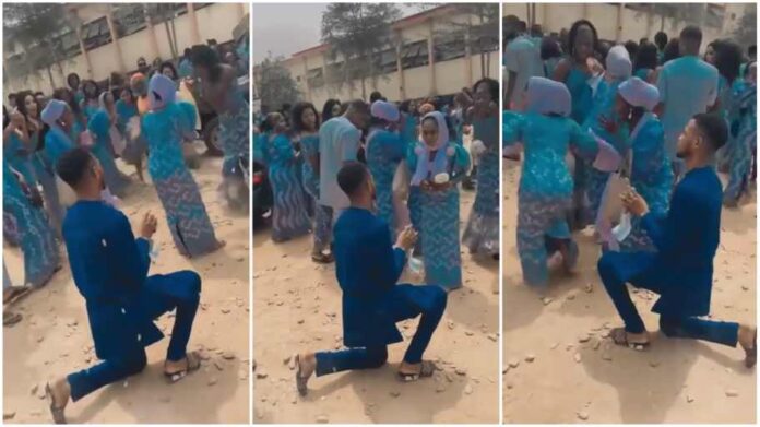 Man left on dusty ground as lady ignores his proposal