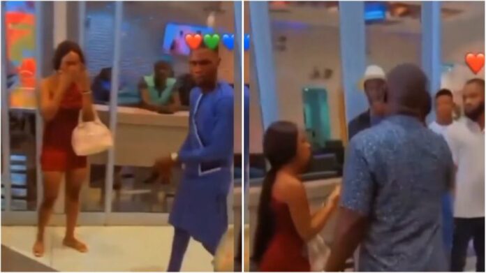 man slapped his girlfriend at a mall on Valentine