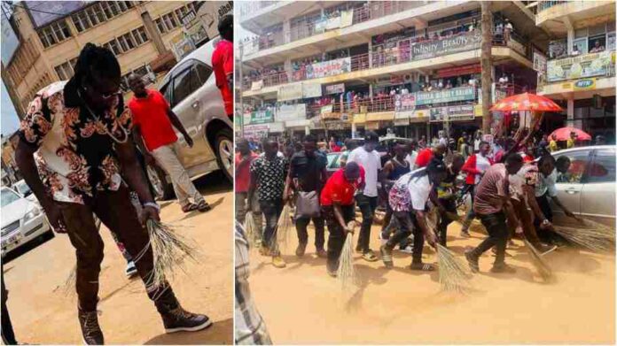 Pallaso sweep streets after turning up late