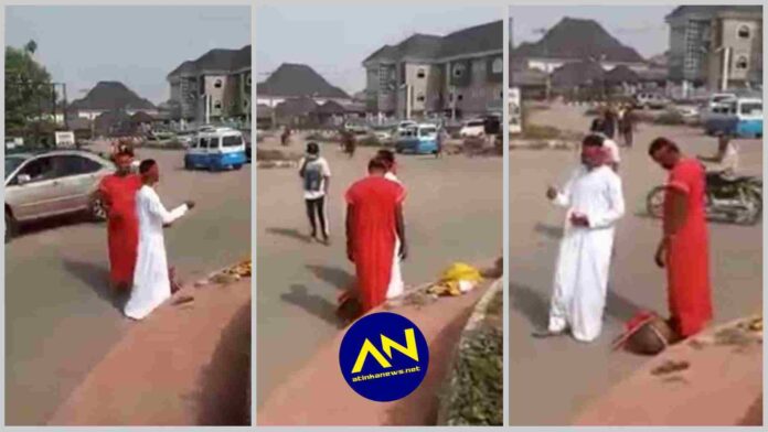 yahoo boys are seen performing rituals on World Bank road