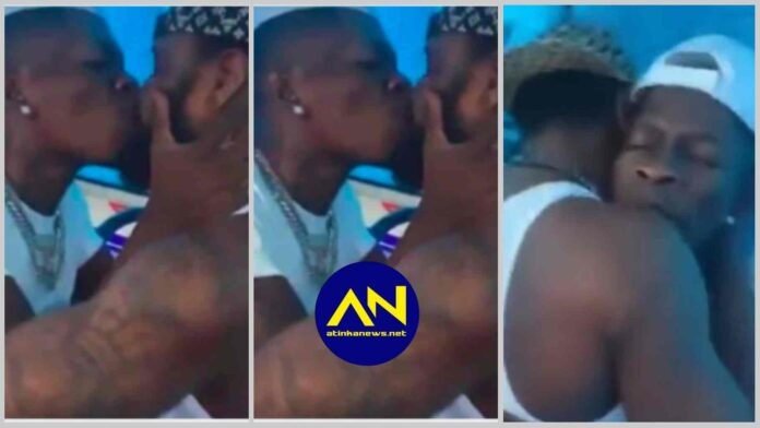 Shatta Wale locking lips with another man