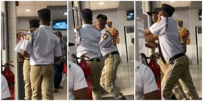 2 security men spotted ‘breaking waist’