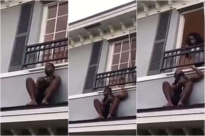Man trapped in roof