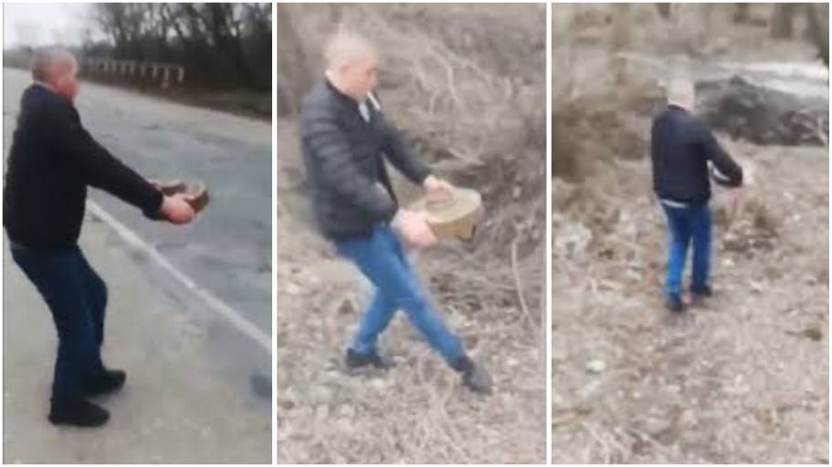 Ukrainian man removed a land mine