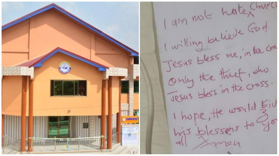 Thief leaves note after stealing from a Pentecost Church at Bogoso 