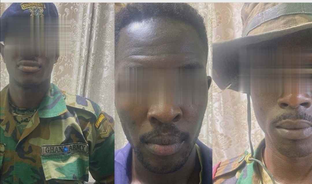 Three soldiers, one other arrested for robbery