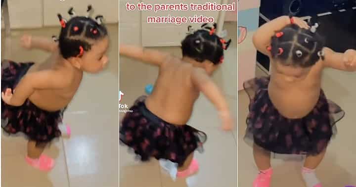 little girl in flared skirt scatters dance floor 