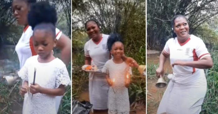 Lady takes daughter to the river on her 5th birthday